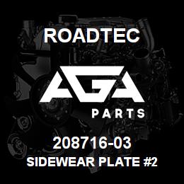 208716-03 Roadtec SIDEWEAR PLATE #2 | AGA Parts