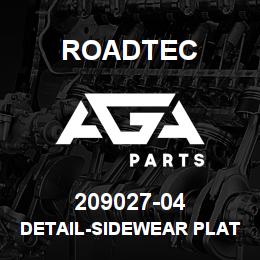 209027-04 Roadtec DETAIL-SIDEWEAR PLATE #1 | AGA Parts