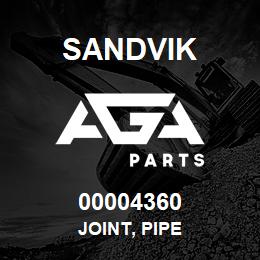 00004360 Sandvik JOINT, PIPE | AGA Parts