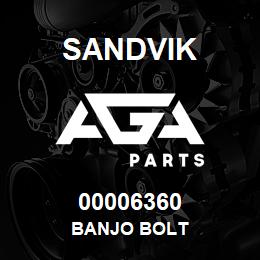 00006360 Sandvik BANJO BOLT | AGA Parts