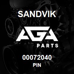 00072040 Sandvik PIN | AGA Parts