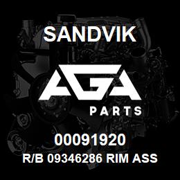 00091920 Sandvik R/B 09346286 RIM ASS'Y RB | AGA Parts