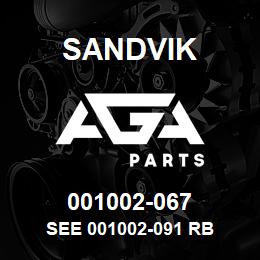 001002-067 Sandvik SEE 001002-091 RB | AGA Parts