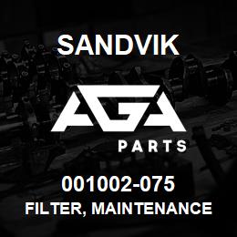 001002-075 Sandvik FILTER, MAINTENANCE | AGA Parts
