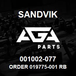 001002-077 Sandvik ORDER 019775-001 RB | AGA Parts