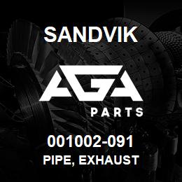 001002-091 Sandvik PIPE, EXHAUST | AGA Parts