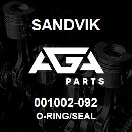 001002-092 Sandvik O-RING/SEAL | AGA Parts