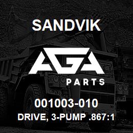 001003-010 Sandvik DRIVE, 3-PUMP .867:1 | AGA Parts