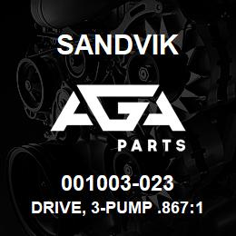 001003-023 Sandvik DRIVE, 3-PUMP .867:1 W/DISCONNECT | AGA Parts