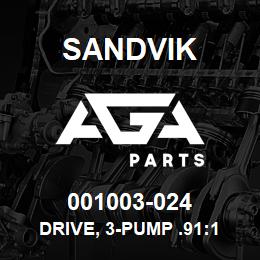 001003-024 Sandvik DRIVE, 3-PUMP .91:1 | AGA Parts