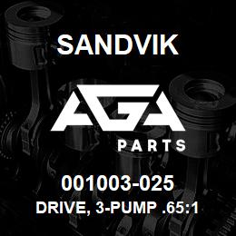 001003-025 Sandvik DRIVE, 3-PUMP .65:1 | AGA Parts