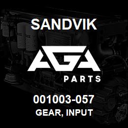 001003-057 Sandvik GEAR, INPUT | AGA Parts