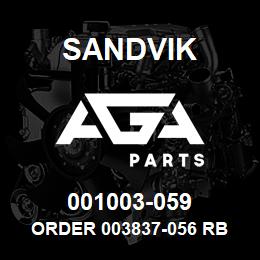 001003-059 Sandvik ORDER 003837-056 RB | AGA Parts