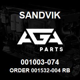 001003-074 Sandvik ORDER 001532-004 RB | AGA Parts