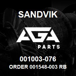 001003-076 Sandvik ORDER 001548-003 RB | AGA Parts