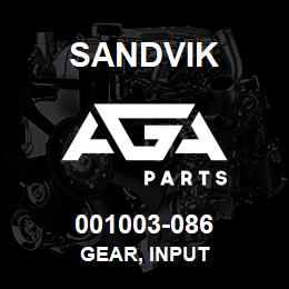 001003-086 Sandvik GEAR, INPUT | AGA Parts