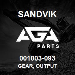 001003-093 Sandvik GEAR, OUTPUT | AGA Parts