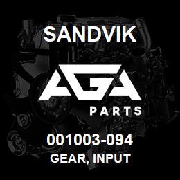001003-094 Sandvik GEAR, INPUT | AGA Parts