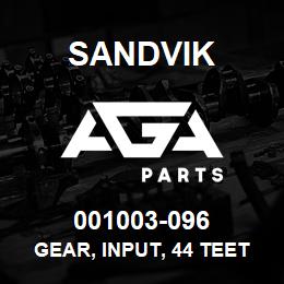 001003-096 Sandvik GEAR, INPUT, 44 TEETH | AGA Parts