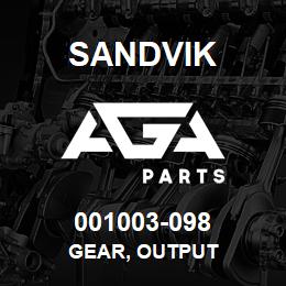 001003-098 Sandvik GEAR, OUTPUT | AGA Parts