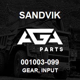 001003-099 Sandvik GEAR, INPUT | AGA Parts
