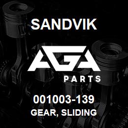 001003-139 Sandvik GEAR, SLIDING | AGA Parts