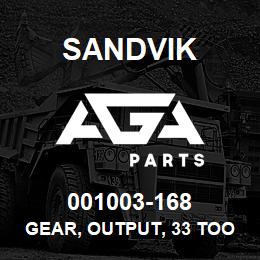001003-168 Sandvik GEAR, OUTPUT, 33 TOOTH | AGA Parts