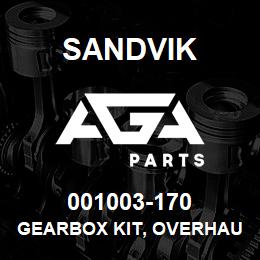 001003-170 Sandvik GEARBOX KIT, OVERHAUL | AGA Parts