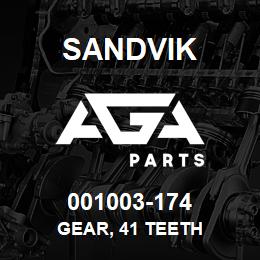 001003-174 Sandvik GEAR, 41 TEETH | AGA Parts