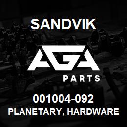 001004-092 Sandvik PLANETARY, HARDWARE KIT | AGA Parts