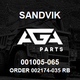 001005-065 Sandvik ORDER 002174-035 RB | AGA Parts