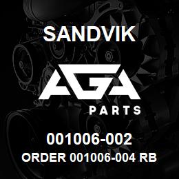 001006-002 Sandvik ORDER 001006-004 RB | AGA Parts