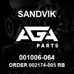 001006-064 Sandvik ORDER 002174-005 RB | AGA Parts