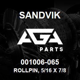 001006-065 Sandvik ROLLPIN, 5/16 X 7/8 LG | AGA Parts