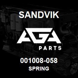 001008-058 Sandvik SPRING | AGA Parts