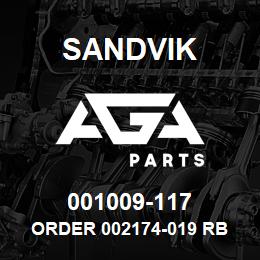 001009-117 Sandvik ORDER 002174-019 RB | AGA Parts