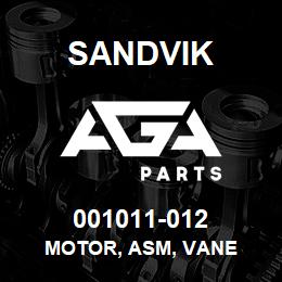 001011-012 Sandvik MOTOR, ASM, VANE | AGA Parts