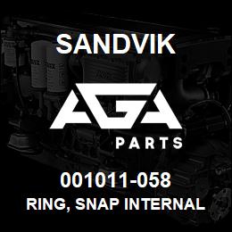 001011-058 Sandvik RING, SNAP INTERNAL | AGA Parts