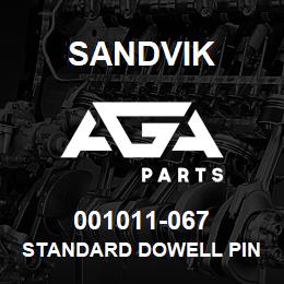001011-067 Sandvik STANDARD DOWELL PIN RB | AGA Parts