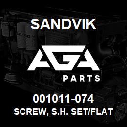 001011-074 Sandvik SCREW, S.H. SET/FLAT | AGA Parts