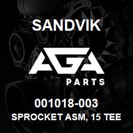 001018-003 Sandvik SPROCKET ASM, 15 TEETH | AGA Parts