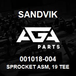 001018-004 Sandvik SPROCKET ASM, 19 TEETH | AGA Parts