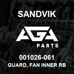 001026-061 Sandvik GUARD, FAN INNER RB | AGA Parts