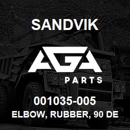 001035-005 Sandvik ELBOW, RUBBER, 90 DEG 3.50 ID | AGA Parts