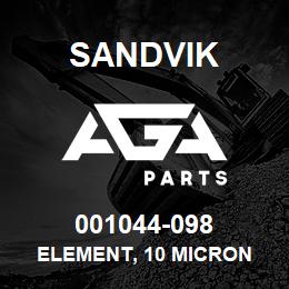 001044-098 Sandvik ELEMENT, 10 MICRON | AGA Parts
