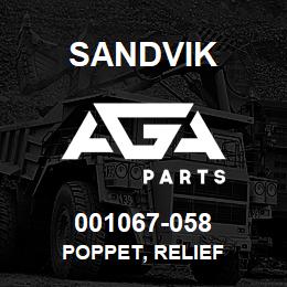 001067-058 Sandvik POPPET, RELIEF | AGA Parts