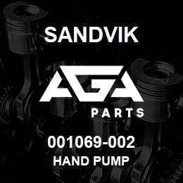 001069-002 Sandvik HAND PUMP | AGA Parts