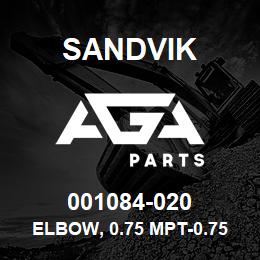 001084-020 Sandvik ELBOW, 0.75 MPT-0.75 MJIC | AGA Parts