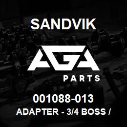 001088-013 Sandvik ADAPTER - 3/4 BOSS / 1/2 JIC | AGA Parts