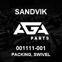 001111-001 Sandvik PACKING, SWIVEL | AGA Parts